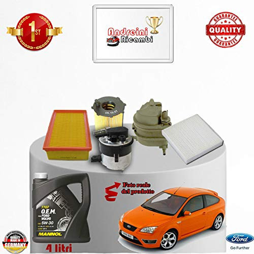 KIT TAGLIANDO FILTRI + OLIO FOCUS II 1.6 TDCi 66KW 90CV DAL 2005 -> 2011