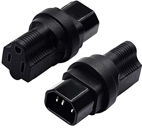 zdyCGTime 3 Stecker C14 Männlich auf NEMA 5-15R Weiblich Stecker Netzteil Adapter für Standard Computer Netzteil 15A/125V (IG-320) (NEMA 5-15R nach IEC 60320-C14) (2 Stück).