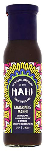MAHI Sauce au tamarin et à la mangue – Sauce chili aigre-douce et épicée, parfaite pour les barbecues et tous les jours, sauce végétalienne sans gluten (GF), 280 g