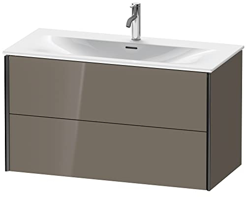 Durait XViu 4135 Waschtischunterbau wandhängend, 2 Schubkästen, für Waschtisch Viu 234410, 1010x480 mm, Farbe (Front/Korpus): schwarz matt/Flannel Grey hgl. - XV41350B289
