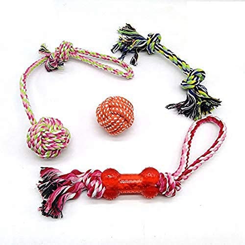 Pet Supply Natural Non-Toxic Rope Dog Toys – Hemp – Play Fetch – Tug of War – Dog Teething – Puppy Chew – 4 Pack