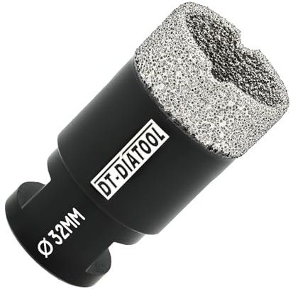 DT-DIATOOL Diamond Drill Bit 32mm Hole Saw for Dry Drilling Tile Porcelain Marble Ceramic Granite
