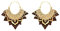 81stgeneration Damen Gold Messing Handgeschnitztes Holz Lotus Blume Creolen Ohrhänger Ohrringe