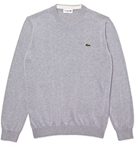 Lacoste Monochrome Cotton Crew Neck Sweater Suéter pulóver Hombre (Pack de 1)