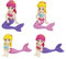 NUOBESTY Mermaid Cake Toppers Miniature Mermaid Doll Cake Toppers Mermaid Figure Collection Playset Birthday Cake Decoration 4Pcs (Mixed Pattern)