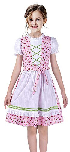Sunny Fashion Filles Allemand Dirndl Habiller S pour Oktoberfest Bavarois Millésime Rose 12 Ans