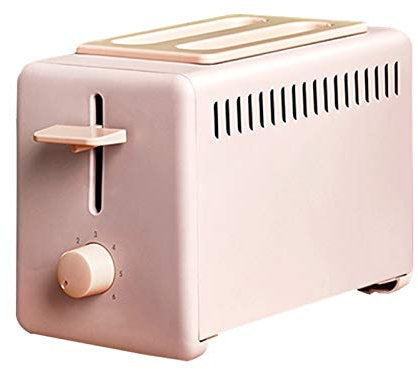 Toaster 6 Gear 220V Home Electric Toaster 2 Slices Bread Oven Automatic Breakfast Maker with Dustproof Lid (Color : Pink)