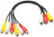 GELRHONR - Splitter da 3 RCA maschio a 6 femmine, cavo sdoppiatore RCA AV Audio Video, cavo di prolunga a Y per TV, DVD, set-top box, 30,5 cm