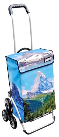 James® Einkaufswagen Design Matterhorn, moderner Einkaufstrolley, bunter Lifestyle Trolly, Rollkoffer für Shopping, bis 50kg Tragkraft, Grosse Räder, Made in Österreich!