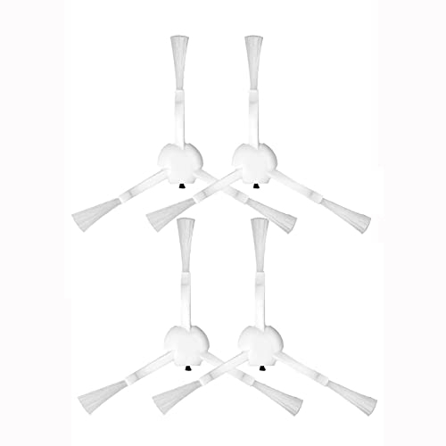 HUAYUWA Lot de 4 brosses latérales de rechange pour aspirateur robot Dreame D9 (blanc)
