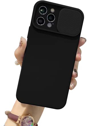 Tybiky Coque de protection de l'appareil photo pour iPhone 12 Pro, ultra fine avec protection de l'appareil photo, protection de l'appareil photo avec curseur, PC hybride de qualité supérieure + TPU
