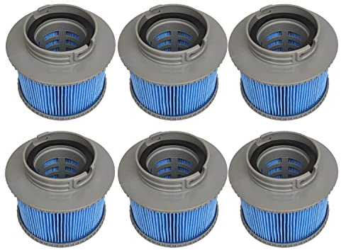 WuYan Ersatz-Filterkartusche für Poolfilter,6 Stück für MSpa Filterkartusche, Doppelpack, Grau, Standard(Verbesserte Edition Blau)