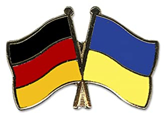 Sportfanshop24 Flaggen Pin Anstecknadel DEUTSCHLAND UKRAINE Freundschaft Fahne Flagge - Schwarz - Metall - Klassisch - Schmetterlingclip - 15 mm x 20 mm