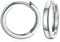 ANNA NUCCI Creolen Ohrringe Für Damen Herren, Ohrringe 925 Sterling Silber Vergoldet, Muttertagsgeschenk für Mama Frauen Creolen Silber Schmuck Kinder Klein Kreolen Geschenk, 12mm, weissgold