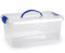 Acan Tradineur - Caja de plástico con tapa y asa Nº24, transparente, cajón de almacenaje multiusos, ordenación, objetos, hogar, 10 litros, 38,5 x 23 x 17,5 cm