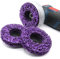 CSD Lot de 3 disques abrasif non tissé bleu violet noir disque de nettoyage grossier Ø 76 x 10 mm en nylon non tissé pour inox rouille métal acier sans fil GWS, PWSA, Bosch, BTI, Parkside (violet)