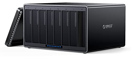 ORICO 8 Bay Externe Festplattengehäuse Werkzeugfreier USB 3.1 zu SATA Aluminium HDD Docking Station für 3,5 Zoll HDD Bis zu 8 x 18TB (NS800C3)
