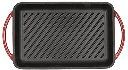 Quid Bidasoa Fierro Grill Rectangulaire Fer émaillé 22 x 40 cm Rouge