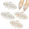 PandaHall 2 pares de pinzas para zapatos, pinzas para zapatos de metal de cristal con diamantes de imitación, hebilla de zapatos en forma de ojo de caballo, dorado/platino, 2 colores