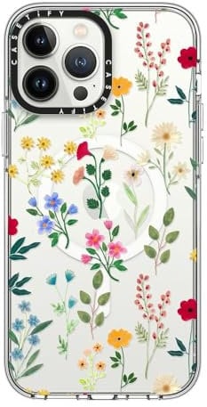 CASETiFY Clear iPhone 13 Pro Max Case [Not Yellowing / 6.6ft Drop Pro Maxtection/Compatible with Magsafe] - Spring Botanicals 2 - Clear