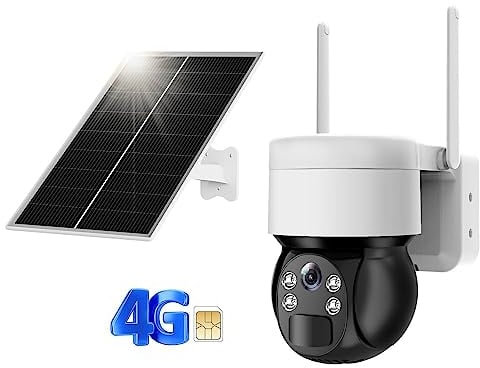 4G LTE Überwachungskamera Aussen Akku Solar mit Sim Karte, 2K HD Hamera Überwachung Aussen mit Solarpanel, Wildkamera Ohne Wlan, Bunte Nachtsicht, Bewegungserkennung, 2-Wege-Audio, Cloud-Speicher