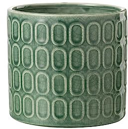 J-Line Cachepot Oval Motif Ceramique Vert Large