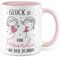 Tasse Freundin, Geschenk Glück ist eine Freundin wie dich zu haben, Kaffeetasse Freundschaft Freundinnen Kollegin, Geschenkidee beste Freundin Kaffee-Becher BFF (Weiß/Rosa)