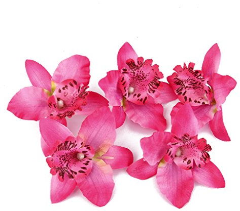 Tiuimk 20 Stück Rose Rote Kleine Orchideen Blütenköpfe für Verzierungen und Basteln