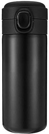 Stainless Steel Travel Mug with Spill Proof Lid Vacuum Insulated Mug Coffee Cup Up Travel Coffee Tumbler for Hot and Cold Coffee and Tea 450ml We are Happy to Serve You Ceramic Cup (Black, D)