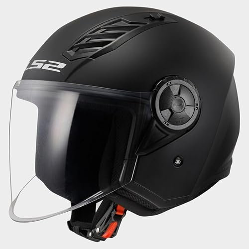Nuovo LS2 OF616 Casco Airflow II Solid NERO LUCIDO TAGLIA L