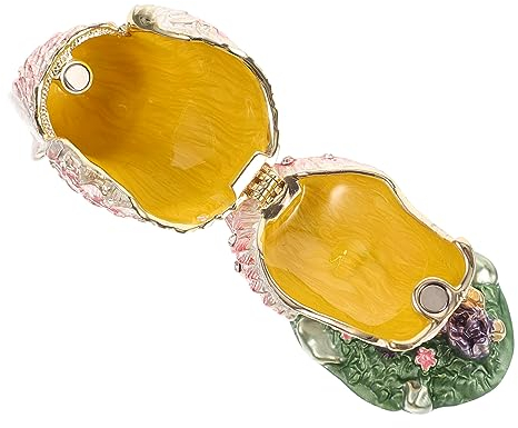 IMIKEYA Kasten Schmuckkästchen Aus Emaille Juwelenbesetzte Schmuckschatullen Aufklappbare Schmuckkästchen Schminkaccessoires Schreibtisch Eule Figur Dekor Ring Strasssteine Haushalt