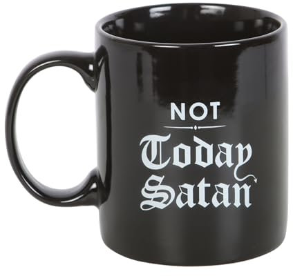 Something Different Wholesale Tasse mit Aufschrift Not Today Satan, Gothic-Eleganz aus der DarkMatter-Reihe, lustige Keramiktasse, Hooved Guests Design, einzigartiges gotisches Geschenk