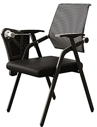 Fauteuil à tablette avec bureau attaché for adultes, chaises de salle de conférence empilables en maille, réception des invités, chaise pliante noire for bureau, salle de classe ( Color : Nero )