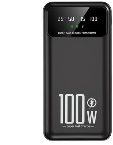 AMNOOL 20000 mAh Power Bank 5 V/3 A USB/Micro/Typ-C Ausgang 100 W Schnellladegerät Externer Akku Heizweste Jacke Telefon (Size : Black)