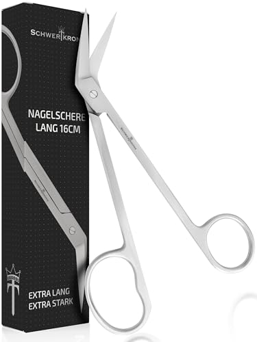 Schwertkrone Ciseaux à Ongles 16 cm - Long Manche pour Pieds - Solides et Tranchants - pour Personnes Âgées