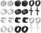JewelryWe 10 Paar Magnet Ohrringe Set: Herren Damen Edelstahl Zirkonia Magnetische Ohrstecker Non-Piercing Fake Plug Tunnel Ohrclips Creolen Huggie Ohrringe mit Kreuz Anhänger Schwarz Silber