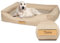 Petsen Hundebett Orthopädisches waschbar – Hundesofa große Hunde – Hundecouch mit Bezug abnehmbar – Hundematte mit Gravieren Namen (Beige, L 100 cm x B 82 cm x H 18 cm)