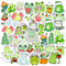 46 Stücke Nette Frosch Aufkleber, Cartoon Tier Thema für Kinder Teens Erwachsene - Reisekoffer, Laptop, Planer, Kalender, Scrapbook, Koffer, Notizbücher, Journal