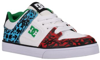 DC Shoes Jungen Pure Sneaker, White Blue Red, 36 EU