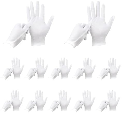 JNGTKL Cotton Gloves - 12 Pairs, Washable, Stretch, for Men & Women, Allergy-Friendly - Protect Hands
