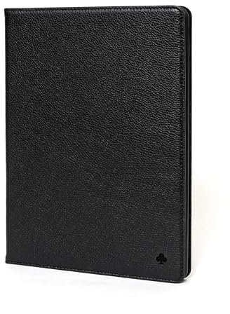 Custodia in pelle Porter Riley compatibile con iPad Pro 13 - modello M5/M4 (2025/2024). Custodia/supporto/cover in vera pelle di alta qualità. (nero puro)