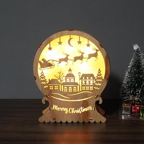 Weihnachtsdeko Innen LED Weihnachtsbeleuchtung aus Holz,Weihnachtsstern Beleuchtung Fensterbeleuchtung,LED Elch Licht,LED Weihnachtsschmuck Holz Licht Weihnachten Deko für Weihnachtsdeko