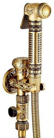 Hand-WC-Bidet-Sprühset, Vintage-Bidet-WC-Sprühset, Bidet-Sprüher zur Wandmontage, Multifunktions-Druckspülung komplett aus Kupfer, Retro