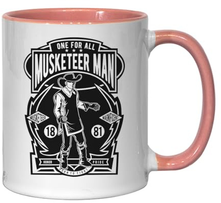 Atspauda Musketier Man One For All Born To Fight Keramik Tee Kaffee Tasse Rosa
