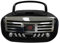 Memorex MX-BCD100(K) - Reproductor de CD de carga superior estilo retro | Receptor estéreo AM/FM portátil con memoria programable | Pantalla LED roja | Asa de transporte plegable (negro)