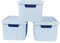 Jolie Max Plastic Storage Boxes with Lid, (Set of 3) 31L Capacity Each, Solid Matte Colour, Decorative Design with Handle, Stackable & Nestable Space-Saving Organizers – 45.5 x 33.5 x 25 cm (BLUE)