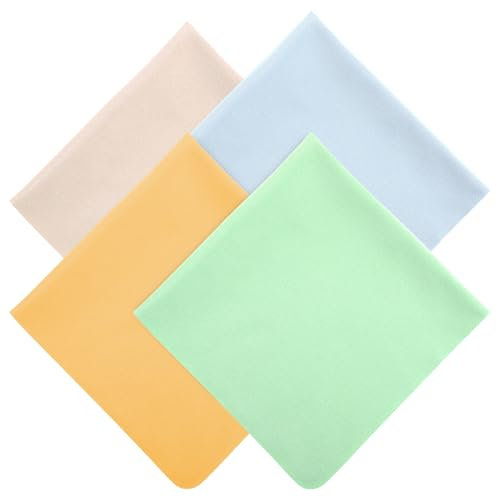 4 Stück Mikrofaser Brillenputztücher,Große Brillenputztuch,Mikrofaser-Reinigungstücher,Wiederverwendbare Brillenputztuch zum Reinigen von Brillen,Handys,Kameras,Bildschirmen(30x30cm)