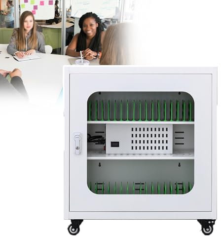Mobile Phone Charging Station, Mobile Phone Storage Cabinet with USB Charging Port, 5v2a with Independent Card Slot/LED Conversion Light, Centralized Mobile Phone Charging Cabinet,40-digit