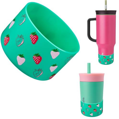Silicone Boot for Owala 12 OZ Tumbler, Boots for Owala 40 OZ Cup Accessories, Protective Sleeve for Owala 12OZ Water Bottle Cups Bumper, Anti-Slip Protector for Bottom of Cup (Teal)