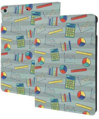Schutzhülle kompatibel mit iPad 9./8/7. Generation, kompatibel mit iPad 10.2, Standfunktion, Auto Sleep / Wake-Funktion, Mathematik-Lineal, Taschenrechner, Schutzhülle kompatibel mit Hülle